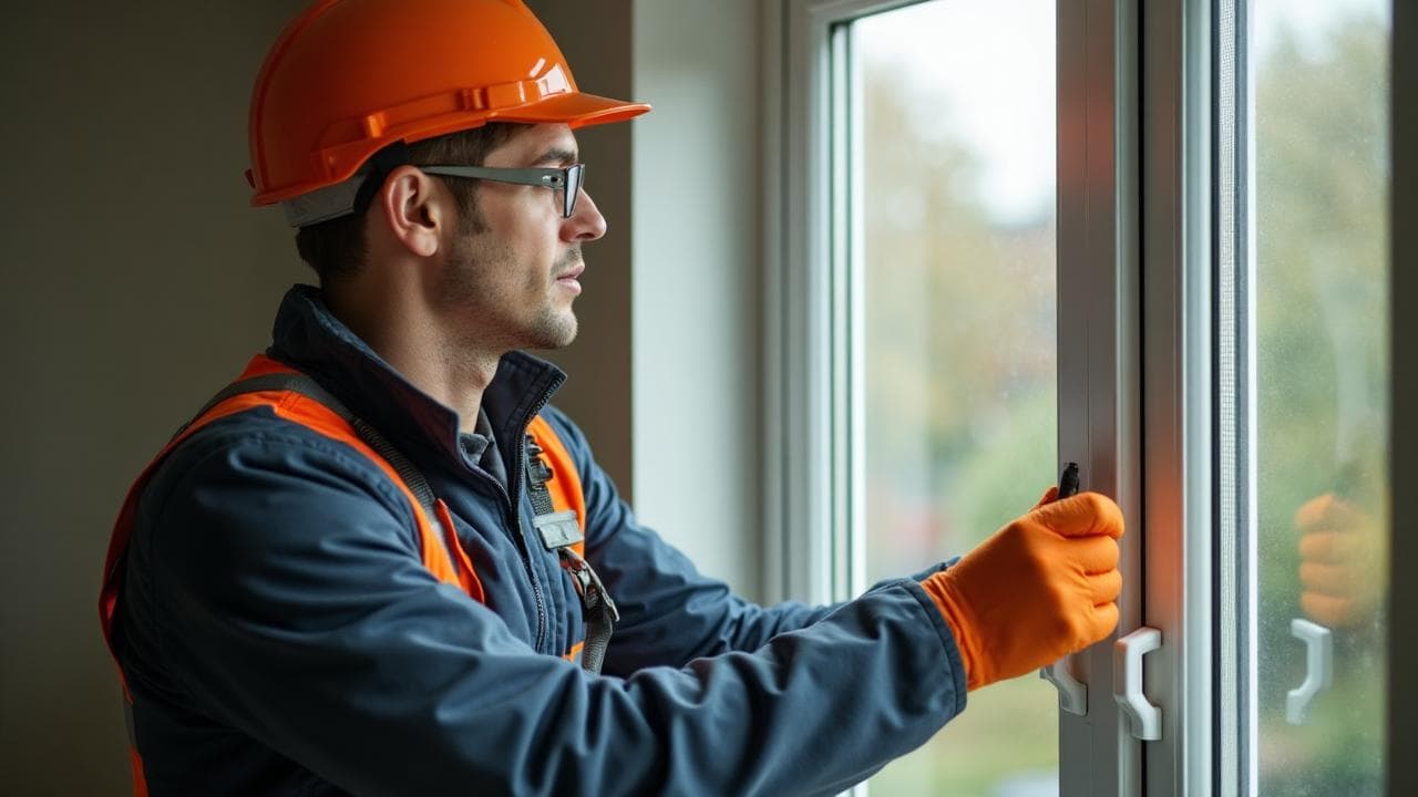 Trade professional installing specialist hardware